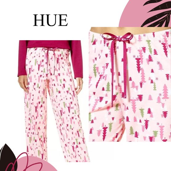 Hue Women's Cozy Tossed Trees Printed Pajama Pants NWT - Picture 1 of 6